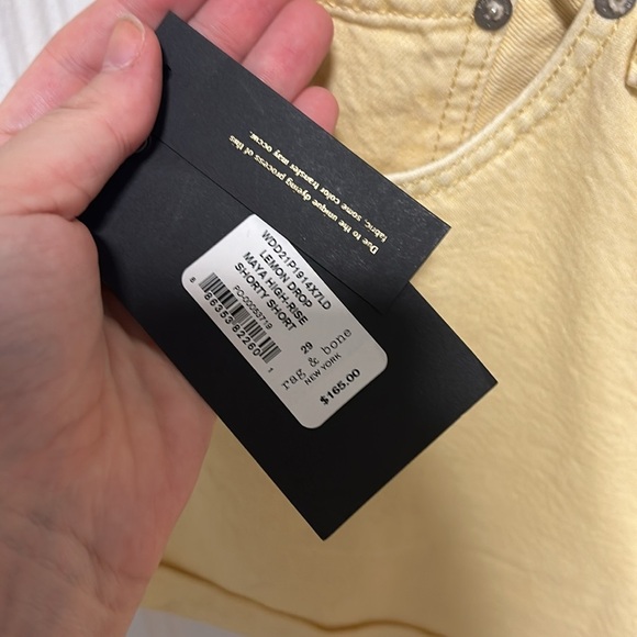 Rag and bone high rise yellow shorts NEW - Picture 2 of 5